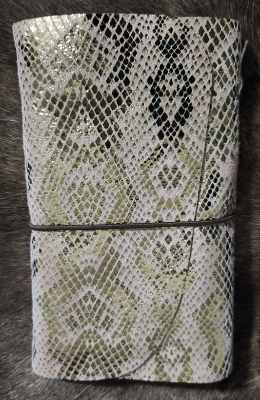 Snakeskin Pattern Leather Travel Notebook
