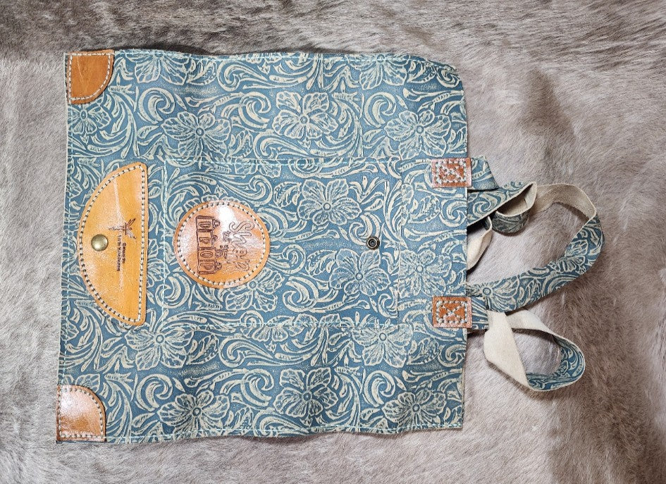 Large Leather Rollup Shopping Bag