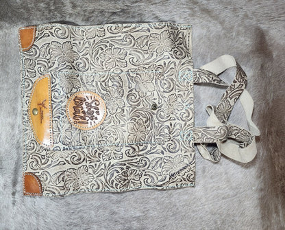 Large Leather Rollup Shopping Bag